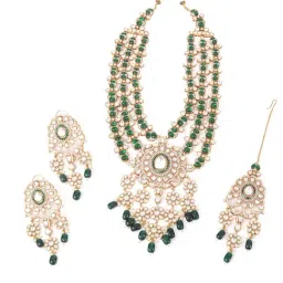 Odette Green Stainless Steel Necklace and Earrings-image-4