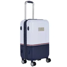 Tommy Hilfiger Twins Plus White & Navy 8 Wheels Small Hard Cabin Trolley - 37 cm image 3