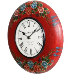 Aapno Rajasthan Red MDF Fiery Wall Clock image 3