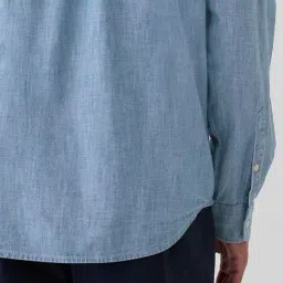 GAP Blue Cotton Regular Fit Solid Shirt image 5