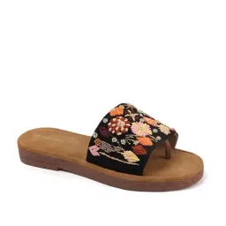 The White Pole Women's Black Thong Sandals image 3