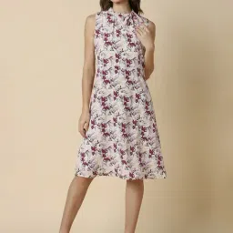 Allen Solly Off White Printed A Line Dress image 4