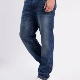 Bene Kleed Blue Cotton Solid Straight Fit Mid Rise Jeans image 4
