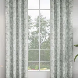 GM Grey & White Set of 2 Room Darkening Door Curtain image 1