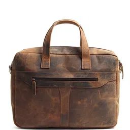 MaheTri Unisex Leather Laptop Bag image 2