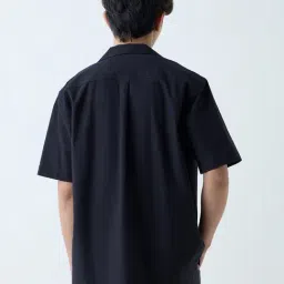 nuon men Nuon by Westside Black Text Design Relaxed-Fit Cotton Shirt image 2