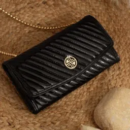Carlton London Black PU Envelope Clutch-image-23