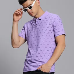 TIMBER HITCH Conversational Printed Polo Collar Cotton Casual T-shirt-image-91