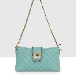 Esbeda Aqua Blue Quilted Medium Shoulder Bag-picture-25