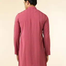 Diwas by Manyavar Men Striped Mandarin Collar Crepe Kurta image 2