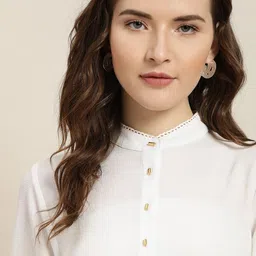 all about you her by invictus Women White Stretchable Casual Shirt image 1