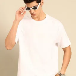 PockMAN Men Bio Finish Solid Round Neck Cotton Oversized T-shirt-image-74