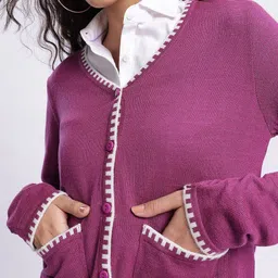 glitchez Effortless Layers V-Neck Button-Up Cardigan image 2