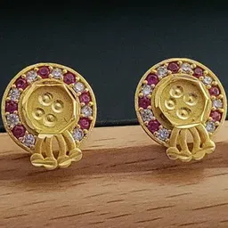 niva fashion Women Gold Plated Studs Earrings image 2