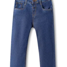Babyhug Full Length Washed Denim Jeans with Stretch - Dark Blue-picture-15