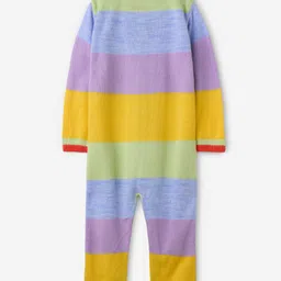 The Souled Store Cotton Full Sleeves Rugby Striped & Duck Embroidered Romper - Multi Colour image 3