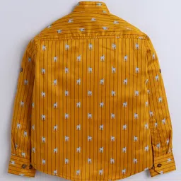 BAATCHEET Cotton Woven Full Sleeves Striped & Zebra Printed Shirt - Yellow image 3