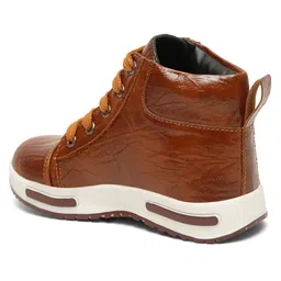 Tiny Bugs Solid Ankle Length Lace Up Boots - Tan image 4