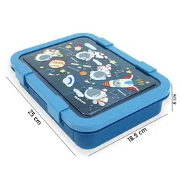 Little Surprise Box 5 Sections Space Print Kids Lunch Box - Blue image 3