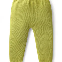 Babyhug Knitted Full Sleeves Striped Pullover Sweater Set with Zebra Embroidery & Cap - Limegreen image 4