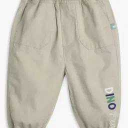 Ed-a-Mamma Infant Boys Beige Cotton Printed Joggers-image-74