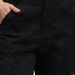 Rock.it Black Cotton Straight Fit Low Rise Cargos image 5