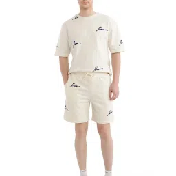 Rare Rabbit Off White Oversized Fit Solid Shorts image 5