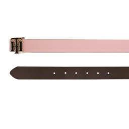 TOMMY HILFIGER Pink Leather Reversible Belt For Women image 5