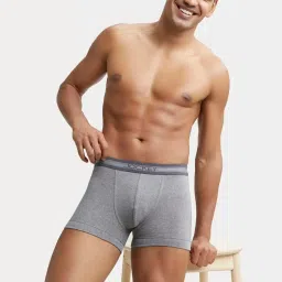 Jockey 1015 Grey Melange Super Combed Cotton Rib Trunks with Stay Fresh Properties - Pack of 2 image 5