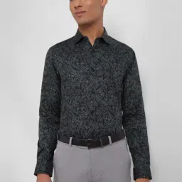 Allen Solly Black Cotton Slim Fit Printed Shirt-picture-44