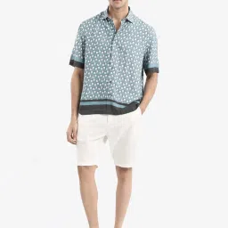 Rare Rabbit Blue Boxy Fit Print Shirt image 5