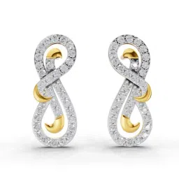 Sparkles 14k (585) Yellow Gold Lab Grown Diamond 0.76 CT Infinity Diamond Earrings-picture-14