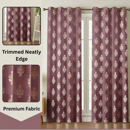 GEET CREATIONS Pink & Green Set of 2 Floral Door Curtain image 4