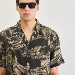 Antony Morato Black Abstract Straight Fit Shirt image 5