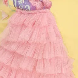 Cutecumber Girls Yellow Applique Regular Fit Dress image 5