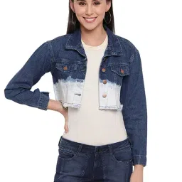 Tales & Stories Blue Cotton Crop Jacket-picture-45
