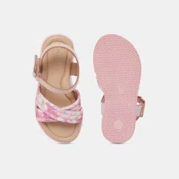 Pantaloons Junior Pink & Beige Cross Strap Sandals image 5