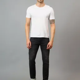 Cantabil Black Regular Fit Lightly Washed Jeans image 5