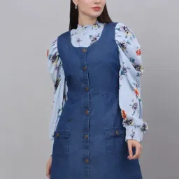 NEUDIS Blue A Line Dress-image-0