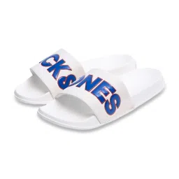 Jack & Jones Men's SMU Bright White Contrast Logo PU Pool Slides image 5