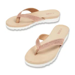 Code by Lifestyle Women's Peach Thong Sandals image 5