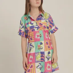 VERO MODA GIRL Purple Opulence Cotton Printed Dress-picture-35