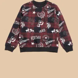 U.S. Polo Assn. Boys Red Cotton Printed Sweatshirt image 5