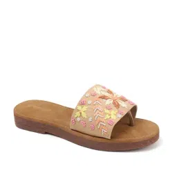 The White Pole Women's Beige Thong Sandals image 3