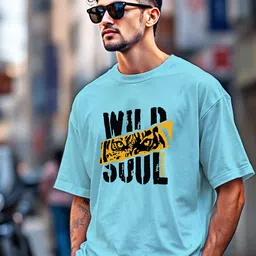 THE BEETEL HOUSE Printed Round Neck Oversized Cotton T-shirt image 2
