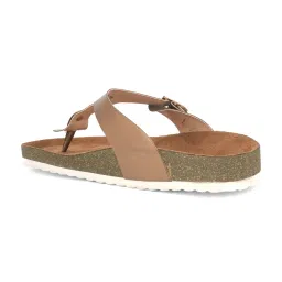 Mozafia Women's Gold T-Strap Sandals image 5