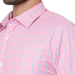 Park Avenue Red Slim Fit Checks Shirt image 5