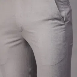 Cantabil Grey Regular Fit Texture Trousers image 5