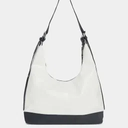 Styli White Solid Hobo Handbag image 5