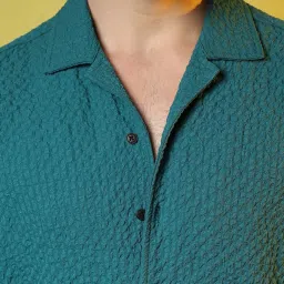 Campus Sutra Green Regular Fit Self Pattern Shirt image 5